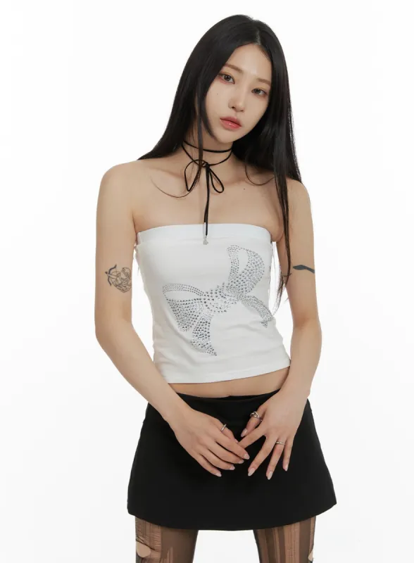 Ribbon Beaded Tube Top CF428 sold by Lewkin