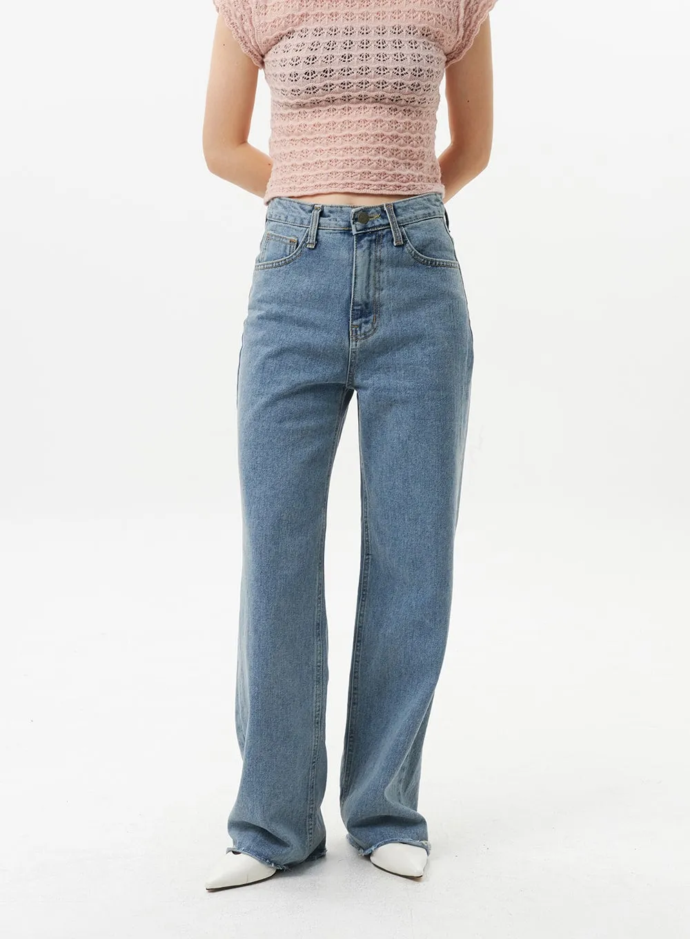 Straight Leg Jeans OL312 sold by Lewkin product image thumbnail 2