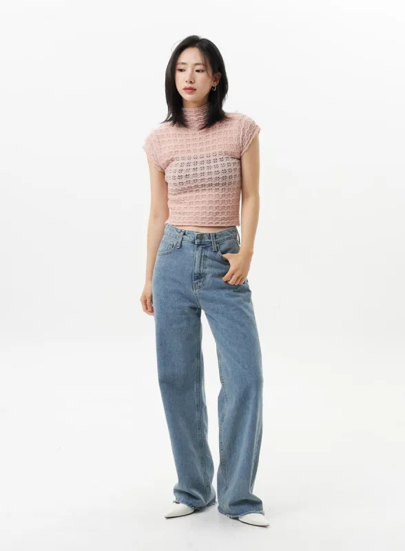 Straight Leg Jeans OL312 sold by Lewkin
