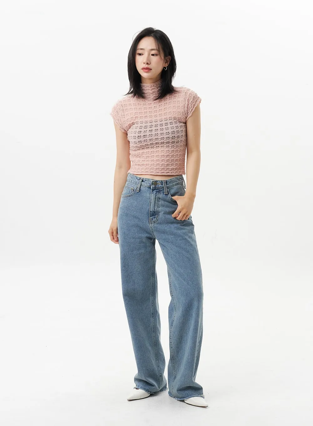 Straight Leg Jeans OL312 sold by Lewkin