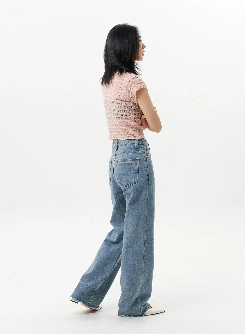 Straight Leg Jeans OL312 sold by Lewkin product image thumbnail 4