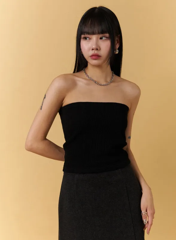 Ribbed Tube Top CJ404 sold by Lewkin