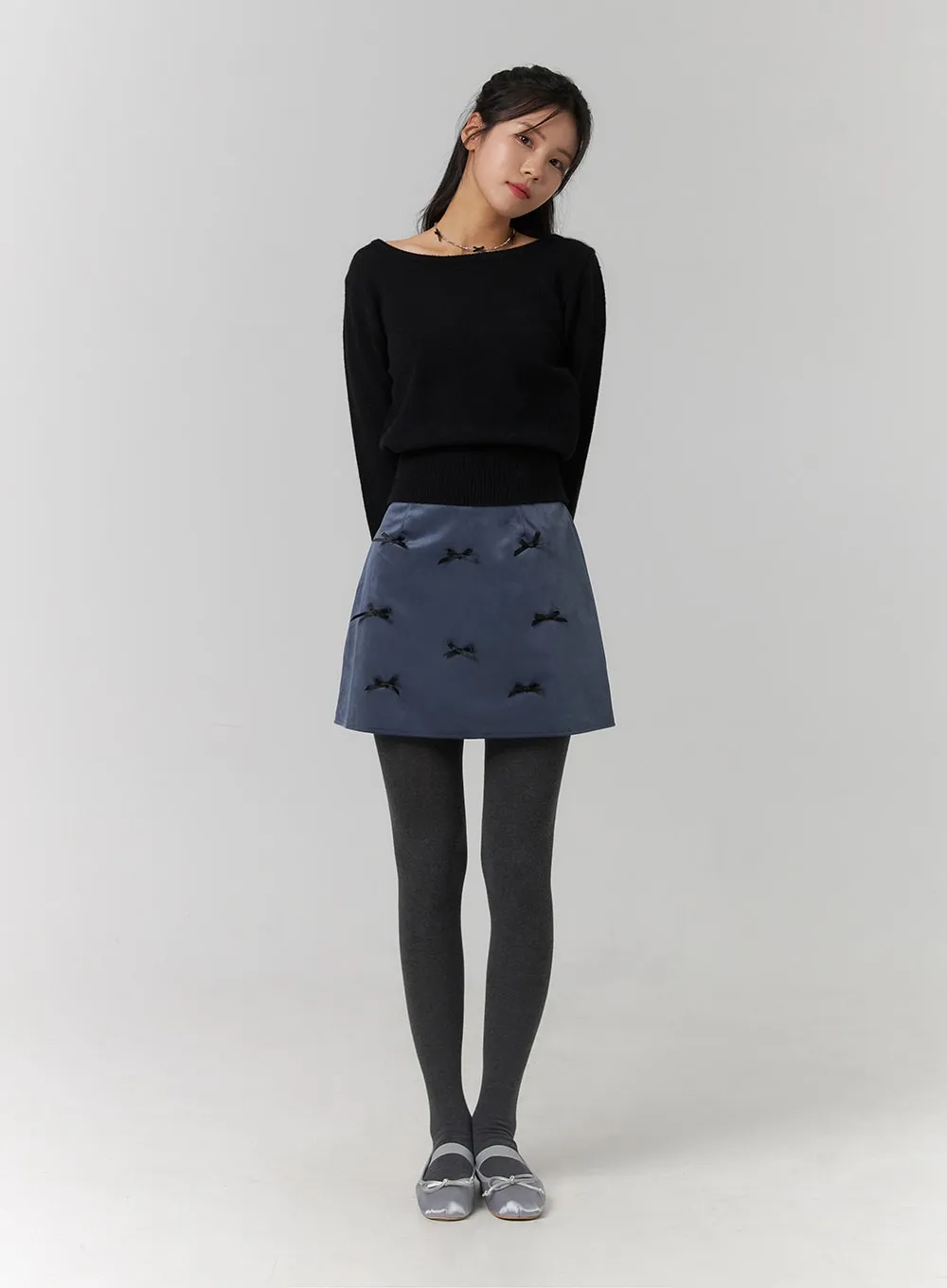 Boat Neck Knit Sweater OJ422 sold by Lewkin product image thumbnail 2