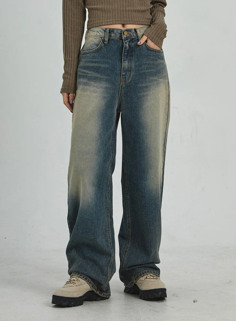 Vintage Washing Wide Jeans CD09 sold by Lewkin product image thumbnail 2