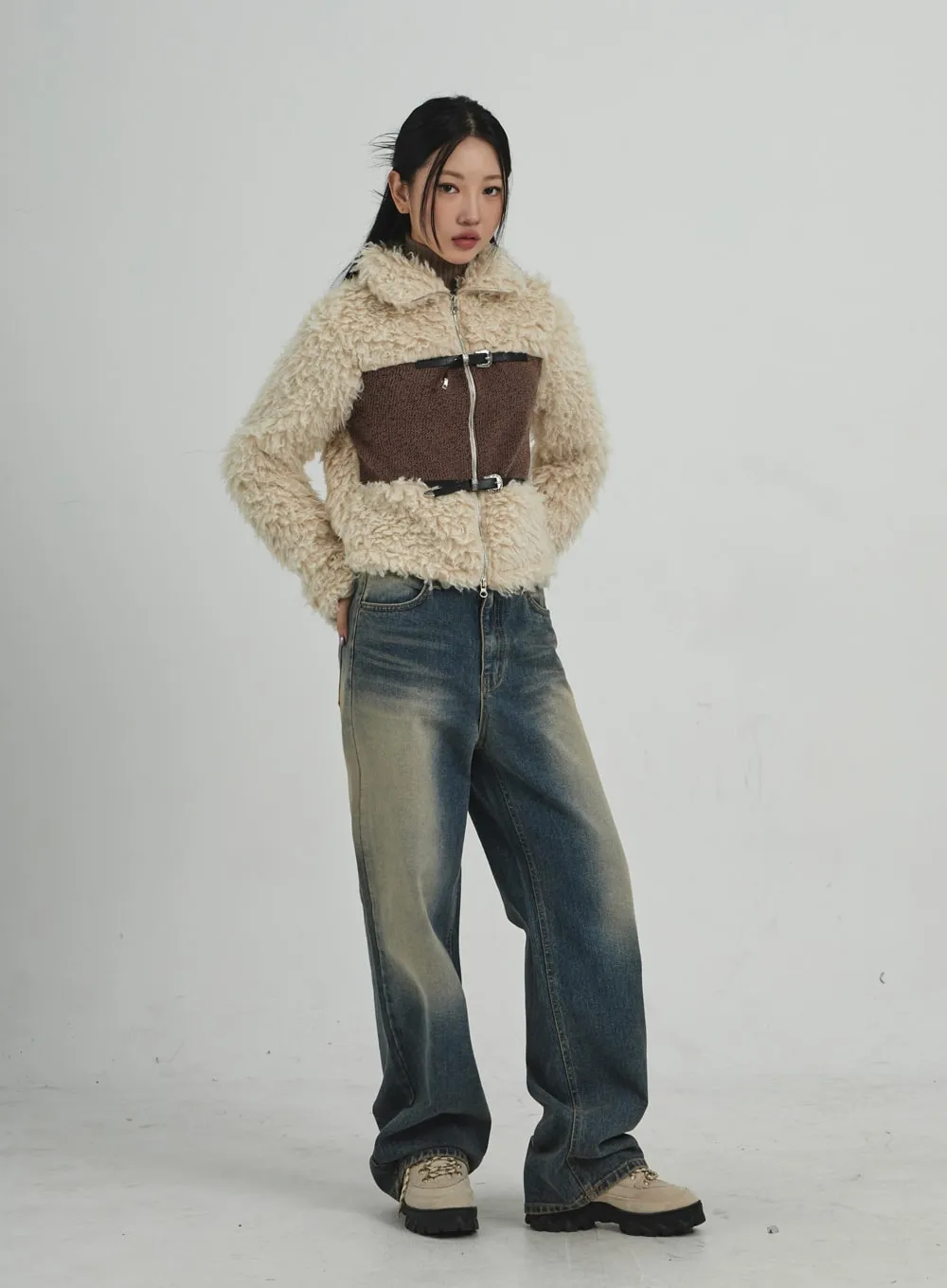 Vintage Washing Wide Jeans CD09 sold by Lewkin