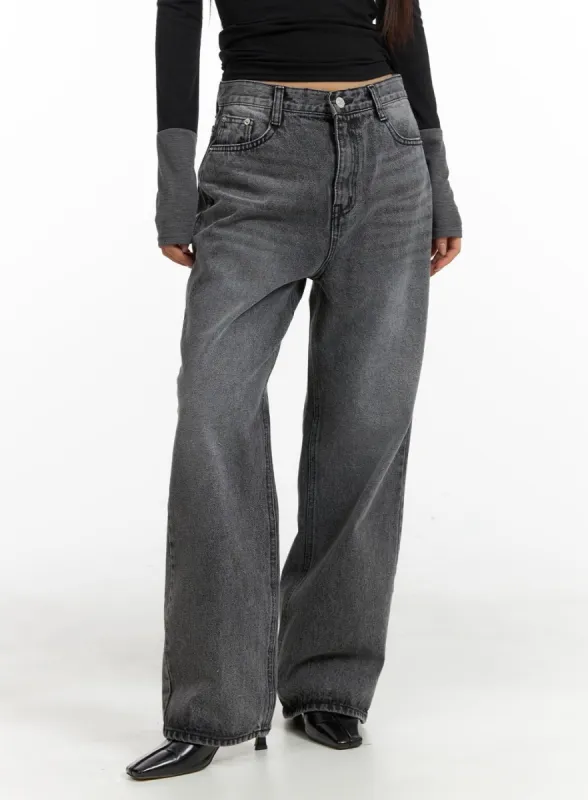 Light Washed Baggy Straight Jeans CM412 sold by Lewkin