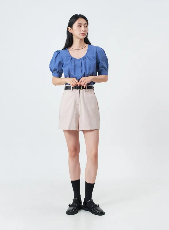 Basic Straight Leg Tailored Shorts OJ20 sold by Lewkin