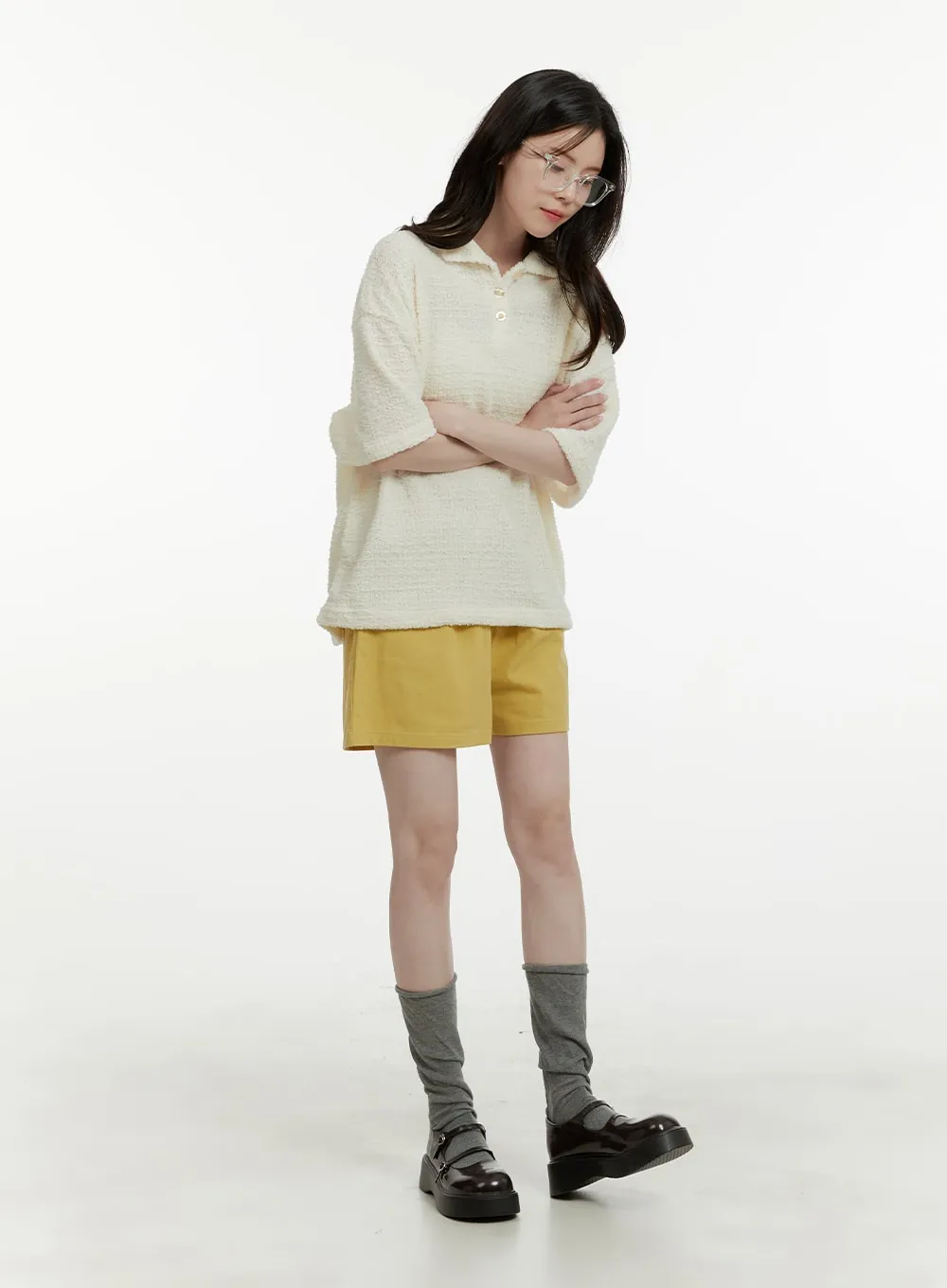 String Waist Wide Shorts OA405 sold by Lewkin product image thumbnail 4