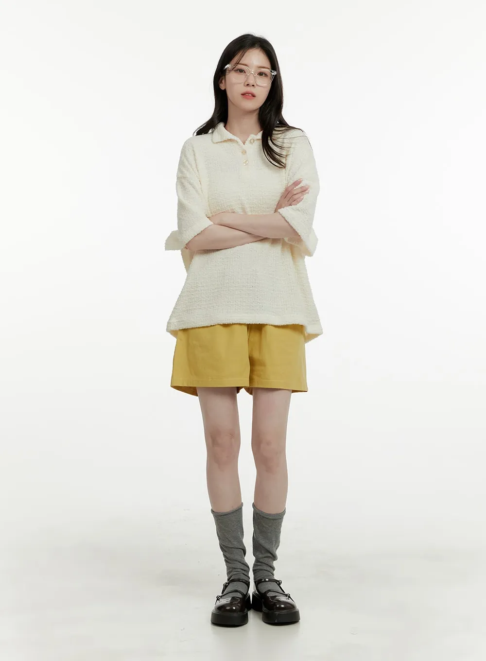 String Waist Wide Shorts OA405 sold by Lewkin product image thumbnail 2