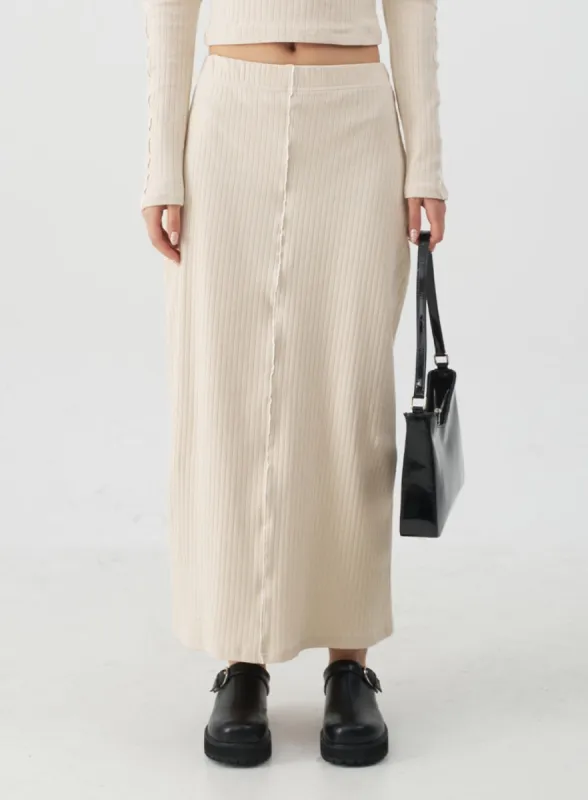 Reverse Stitch Maxi Skirt CY26 sold by Lewkin