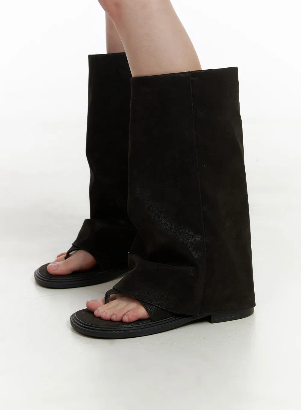 Faux Leather Open Toe Long Boots CA411 sold by Lewkin product image thumbnail 3