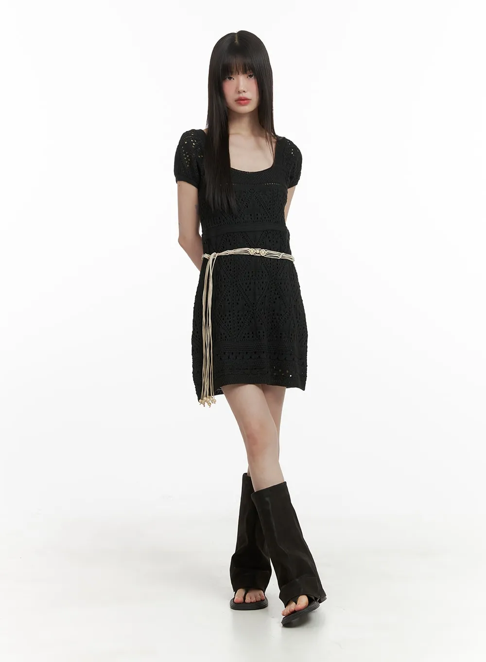 Faux Leather Open Toe Long Boots CA411 sold by Lewkin product image thumbnail 2