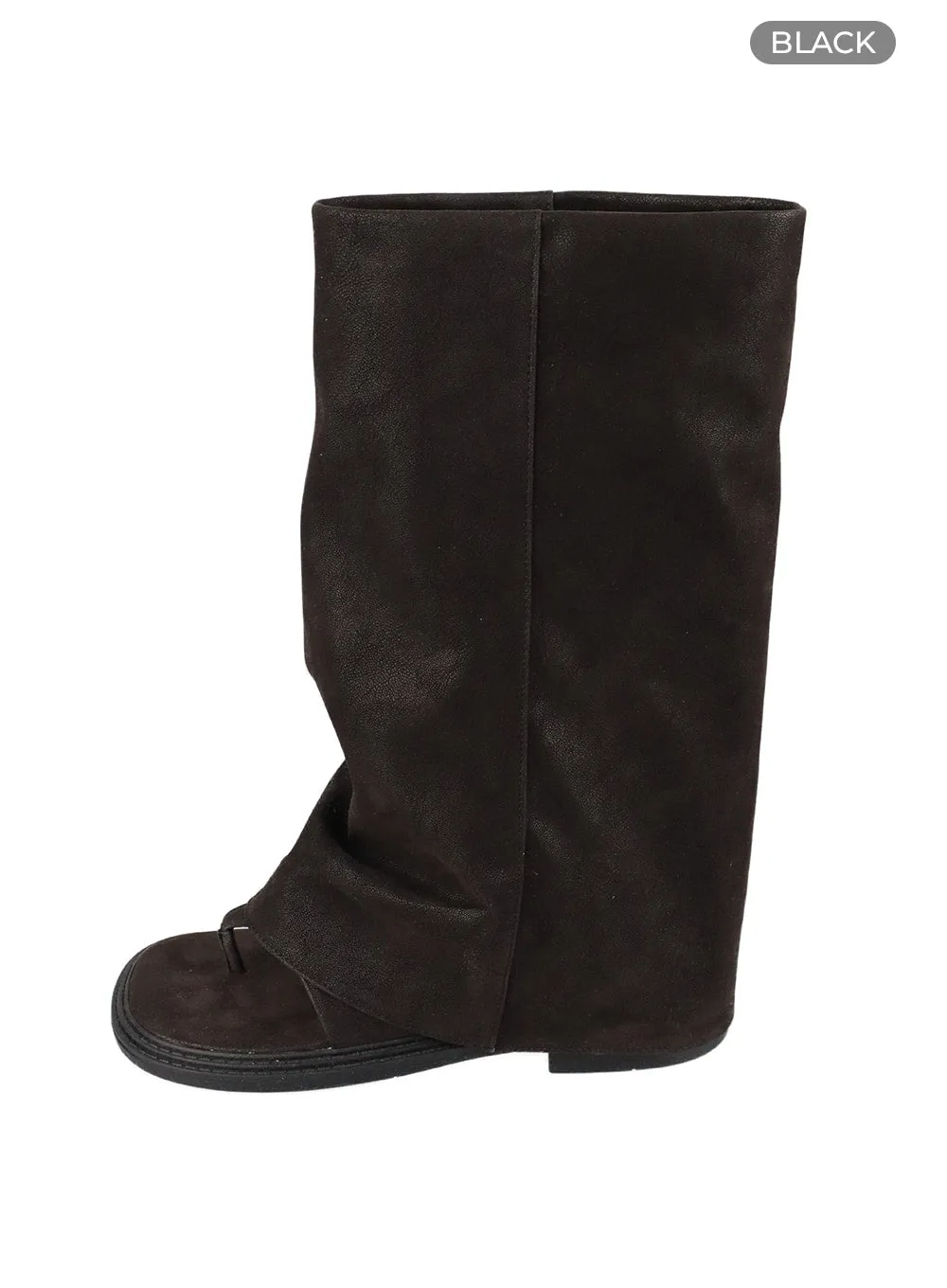 Faux Leather Open Toe Long Boots CA411 sold by Lewkin product image thumbnail 5