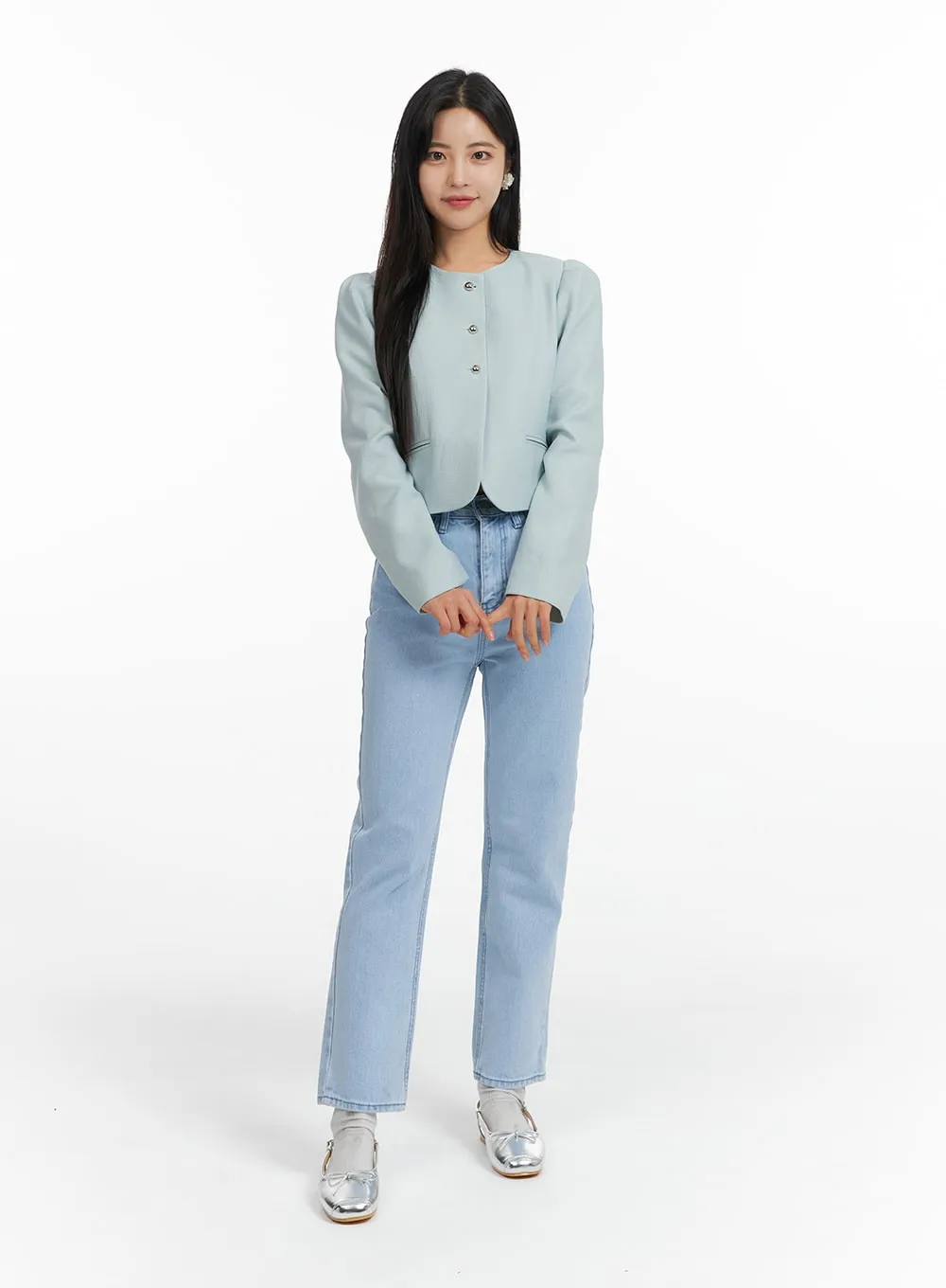 Basic Straight-Leg Jeans OF419 sold by Lewkin product image thumbnail 3