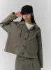 Solid Hooded Crop Trench Coat CJ419 sold by Lewkin