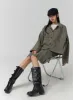 Solid Hooded Crop Trench Coat CJ419 sold by Lewkin