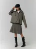 Solid Hooded Crop Trench Coat CJ419 sold by Lewkin