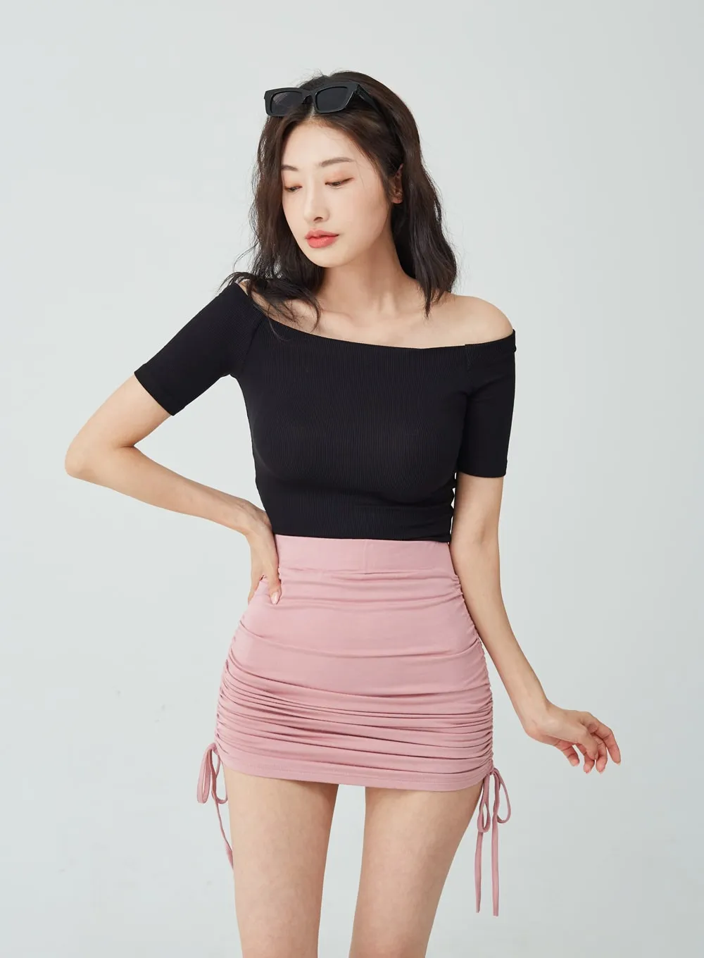 Open Shoulder Crop T-Shirt IU26 sold by Lewkin product image thumbnail 3