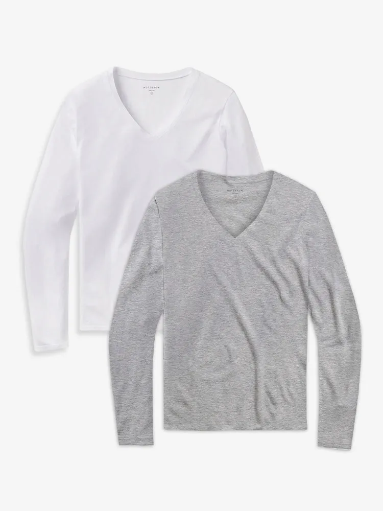 Long Sleeve V-Neck Tee Marcy 2-Pack sold by Mott & Bow product image thumbnail 2