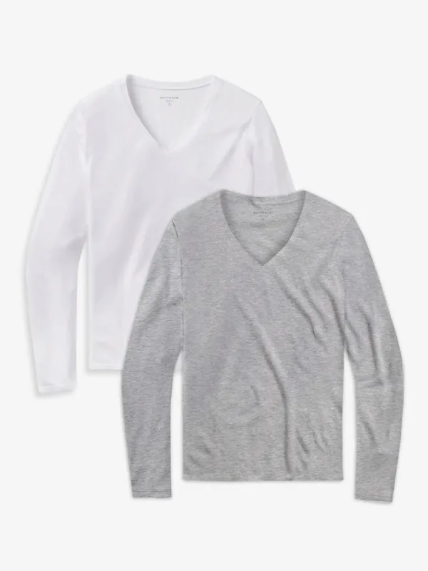 Long Sleeve V-Neck Tee Marcy 2-Pack sold by Mott & Bow