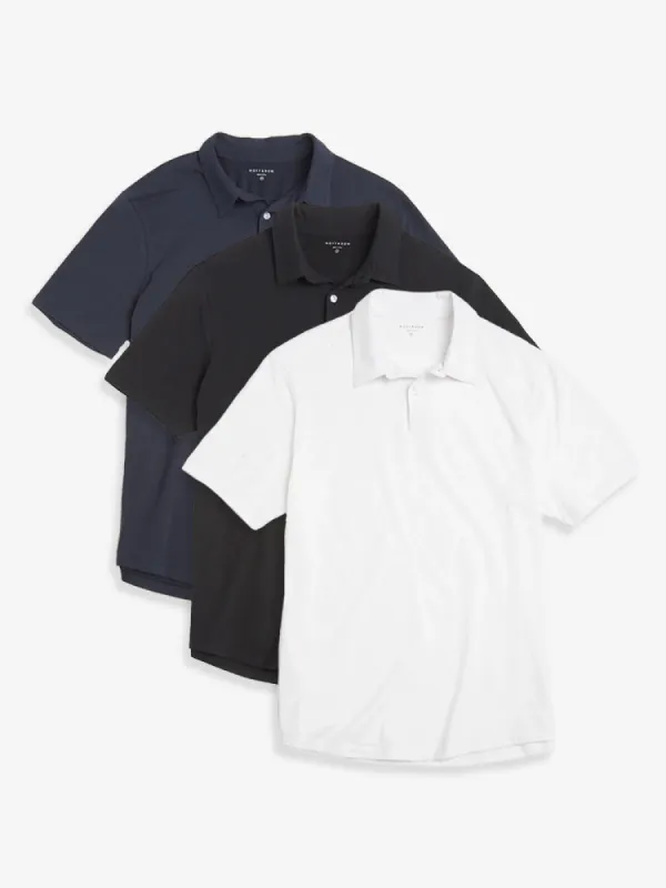 Jersey Sueded Polo 3-Pack sold by Mott & Bow