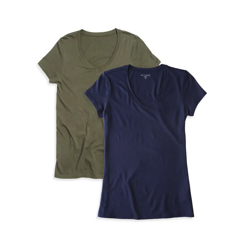 Fitted V-Neck Marcy 2-Pack sold by Mott & Bow