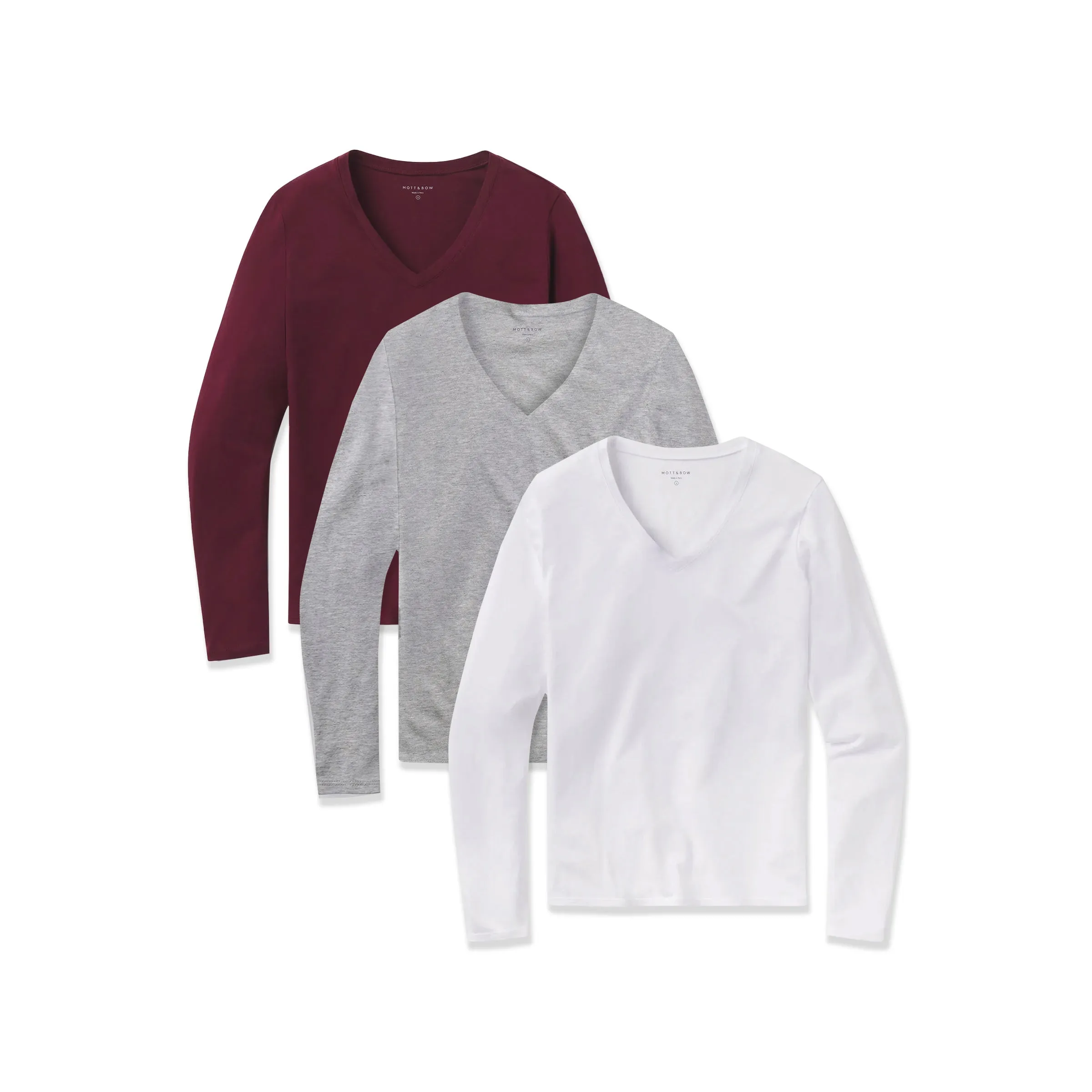 Long Sleeve V-Neck Tee Marcy 3-Pack sold by Mott & Bow product image thumbnail 3