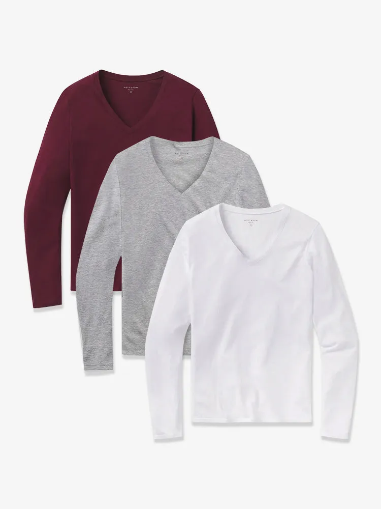 Long Sleeve V-Neck Tee Marcy 3-Pack sold by Mott & Bow