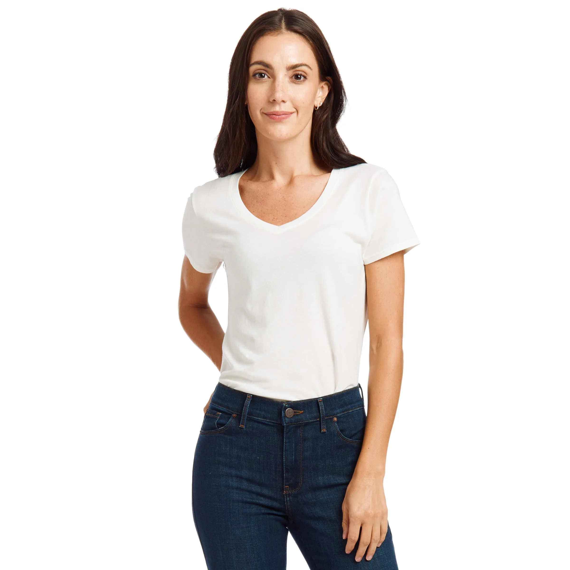 Fitted V-Neck Marcy Tee sold by Mott & Bow product image thumbnail 3