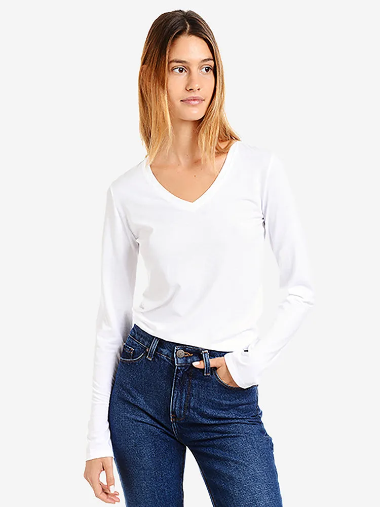 Long Sleeve V-Neck Tee Marcy sold by Mott & Bow