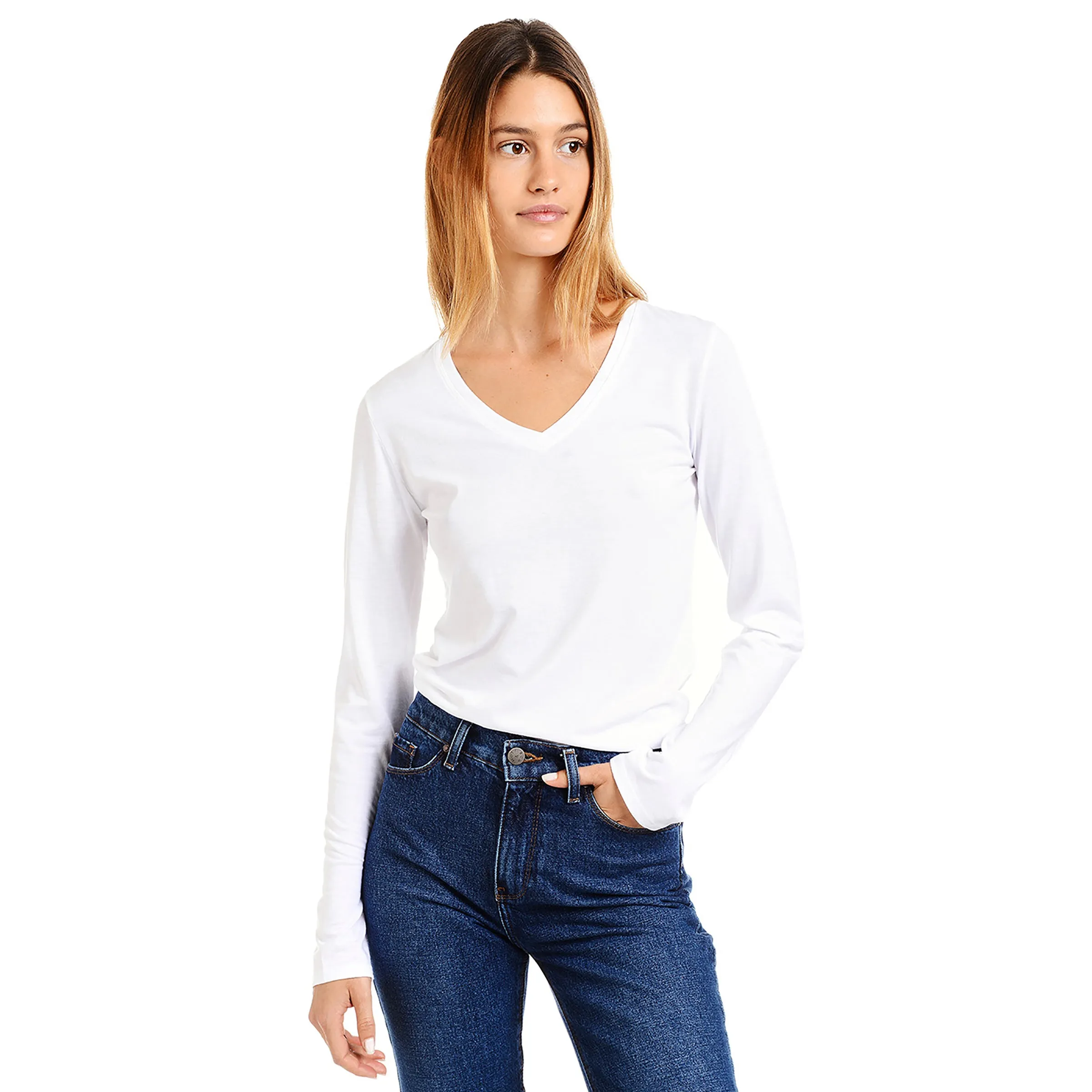 Long Sleeve V-Neck Tee Marcy sold by Mott & Bow product image thumbnail 3