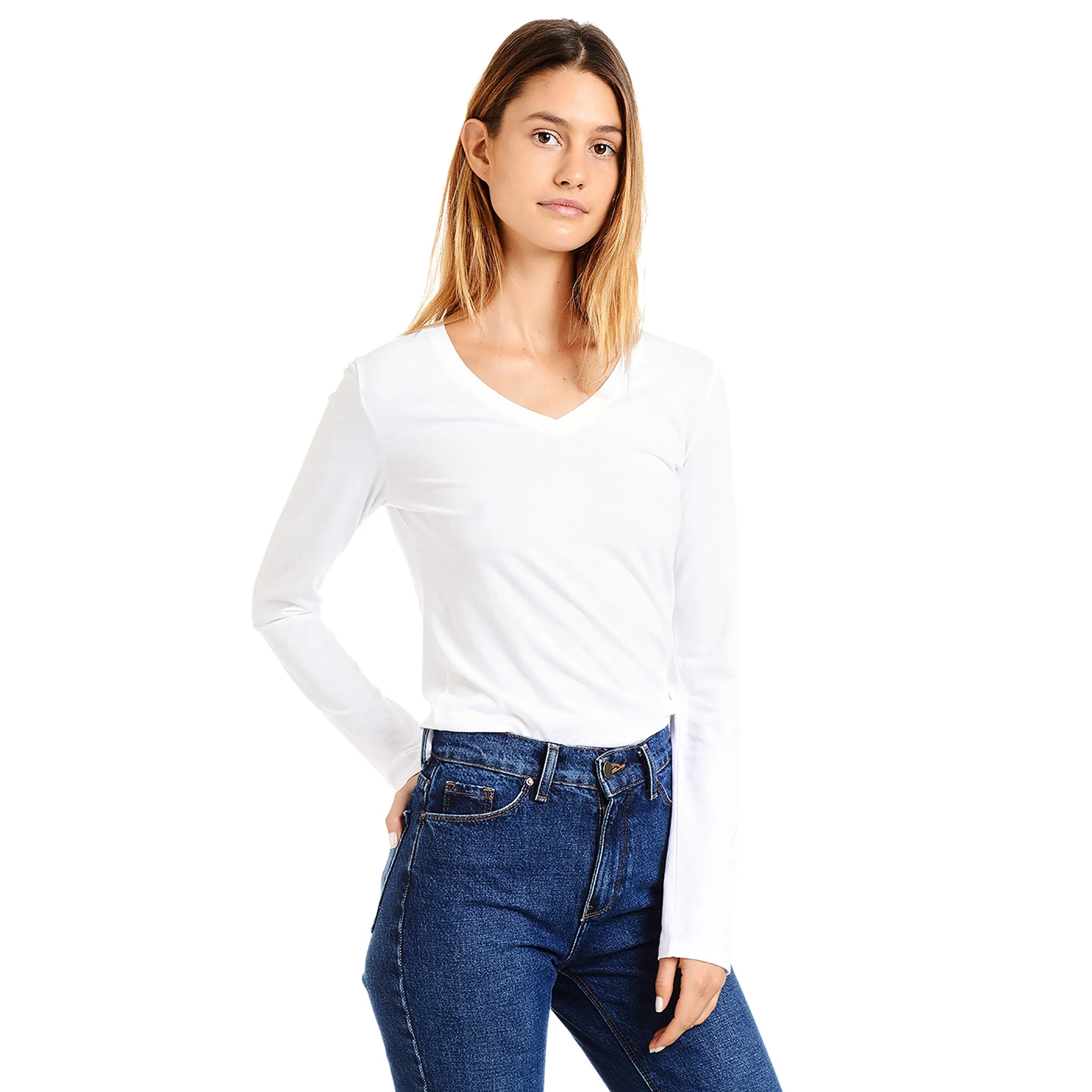 Long Sleeve V-Neck Tee Marcy sold by Mott & Bow product image thumbnail 4