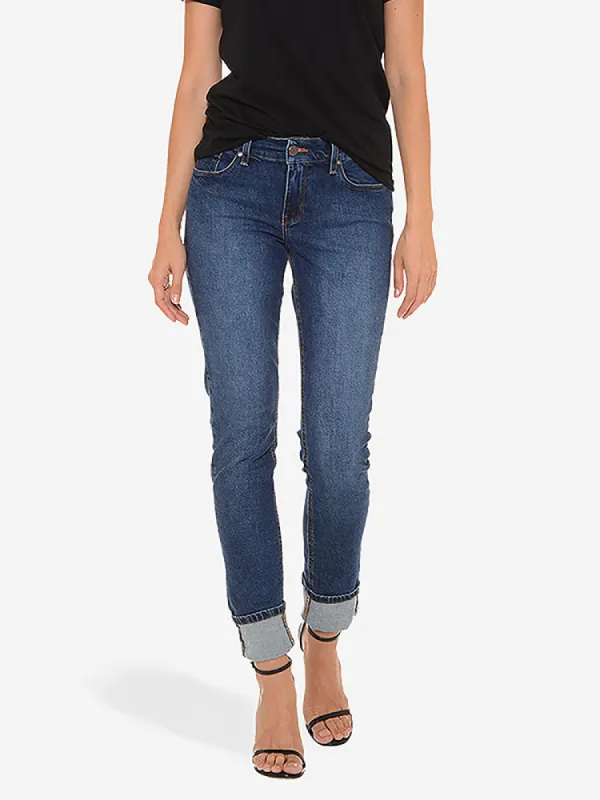 Mid Rise Slim Straight Ridge Jeans sold by Mott & Bow