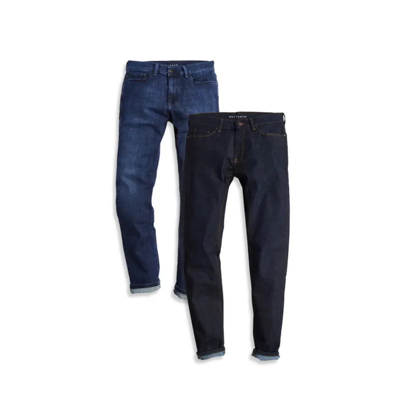 Slim Crosby Dark Blue and Wooster Medium Blue 2-Pack Jeans sold by Mott & Bow