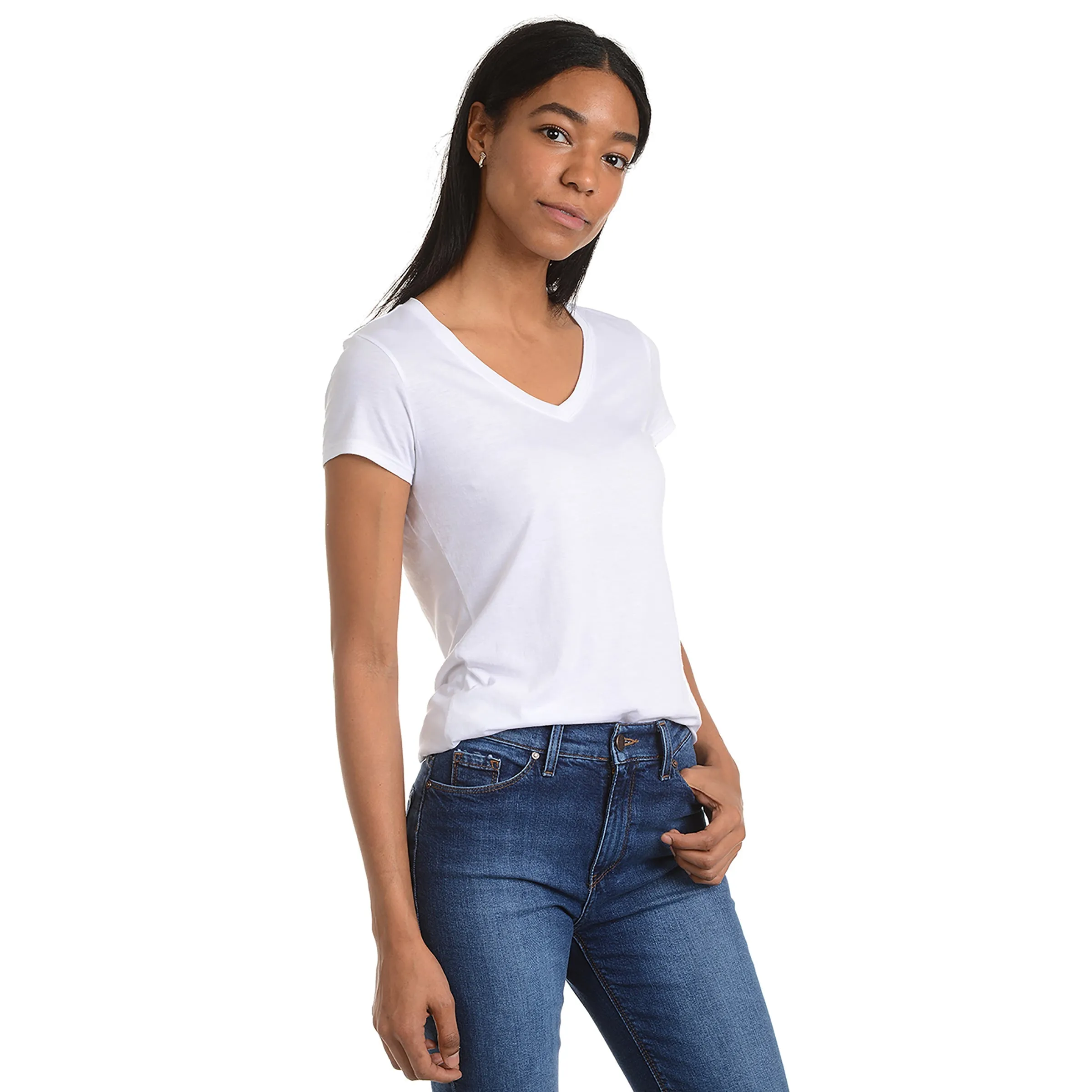 Fitted V-Neck Marcy Tee sold by Mott & Bow product image thumbnail 4