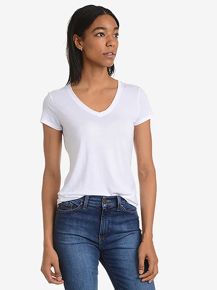 Fitted V-Neck Marcy Tee sold by Mott & Bow