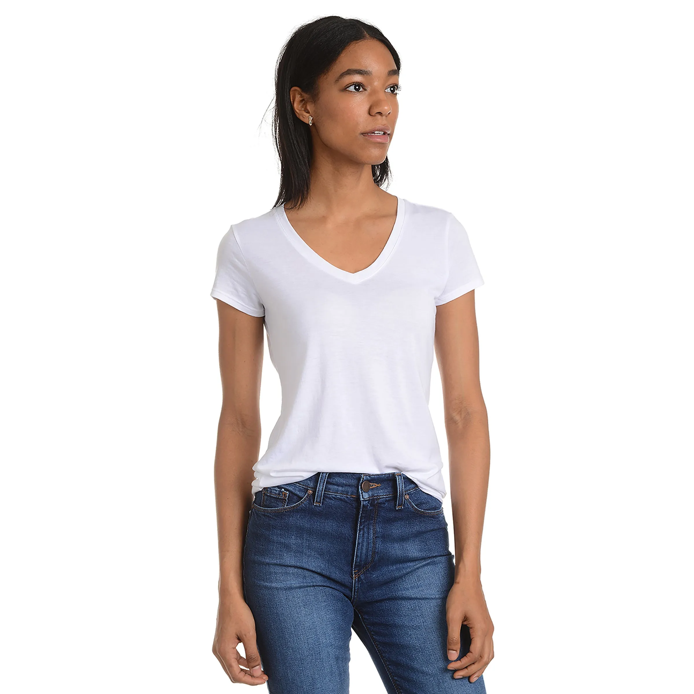 Fitted V-Neck Marcy Tee sold by Mott & Bow product image thumbnail 3