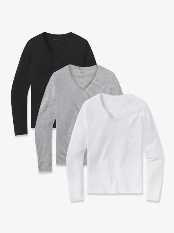 Long Sleeve V-Neck Tee Marcy 3-Pack sold by Mott & Bow