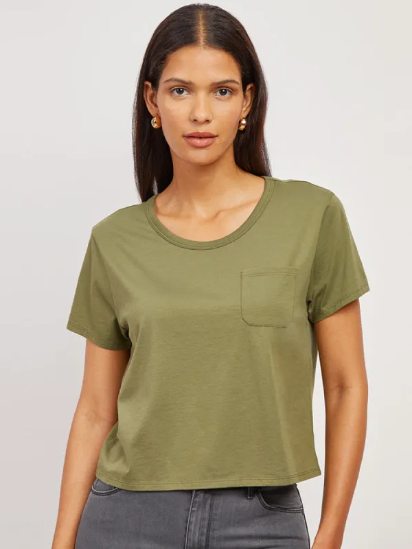 Cotton Boxy Pocket Crew Neck Tee sold by Mott & Bow