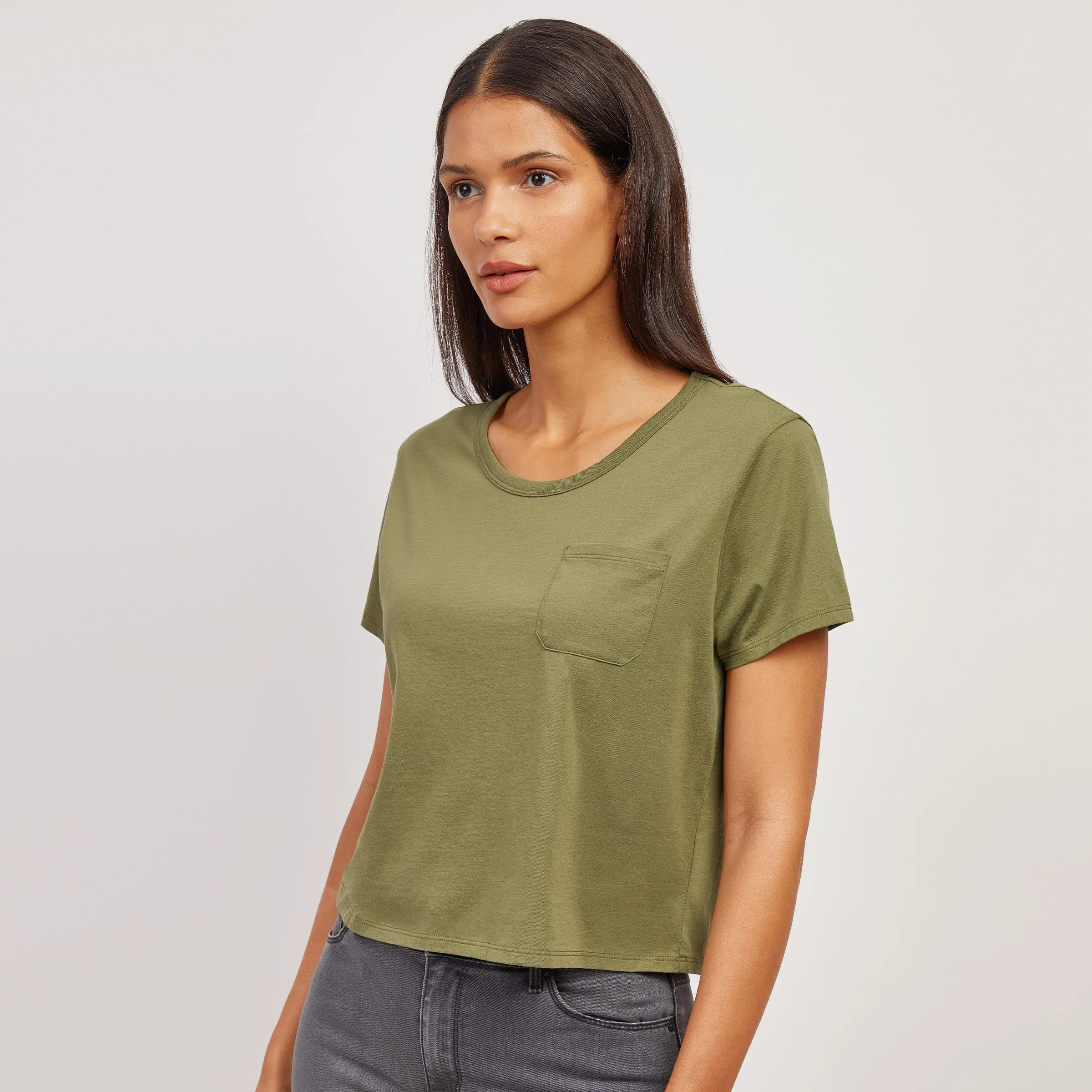 Cotton Boxy Pocket Crew Neck Tee sold by Mott & Bow product image thumbnail 4