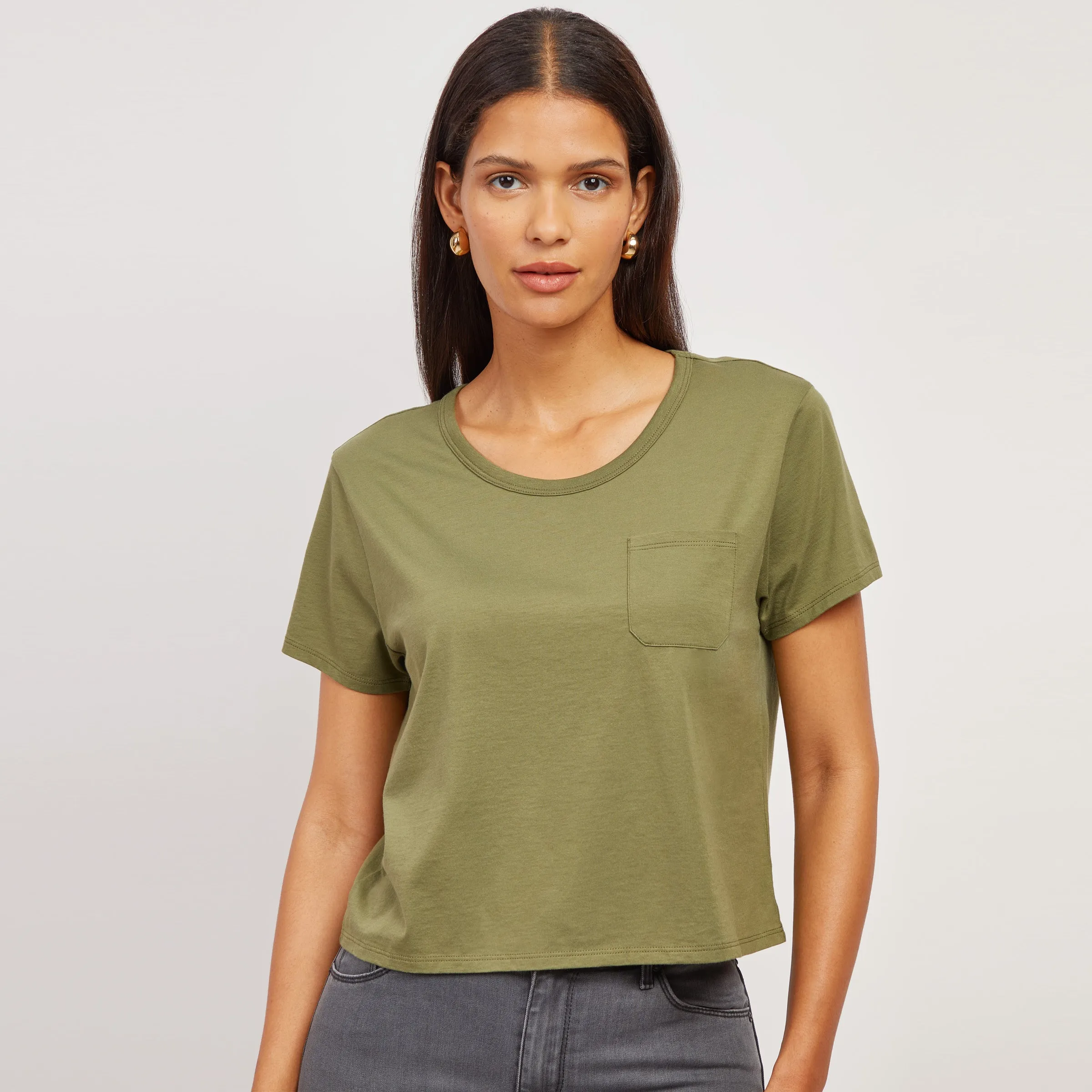Cotton Boxy Pocket Crew Neck Tee sold by Mott & Bow product image thumbnail 3