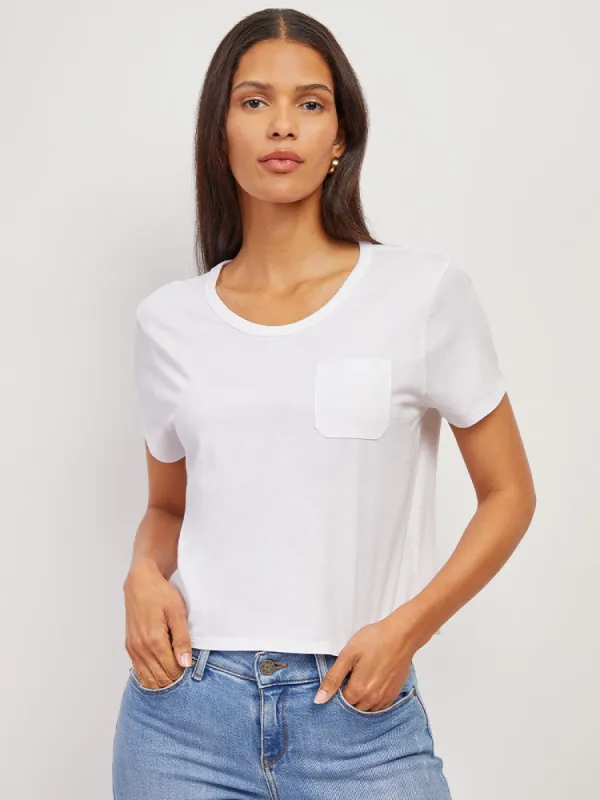Cotton Boxy Pocket Crew Neck Tee sold by Mott & Bow