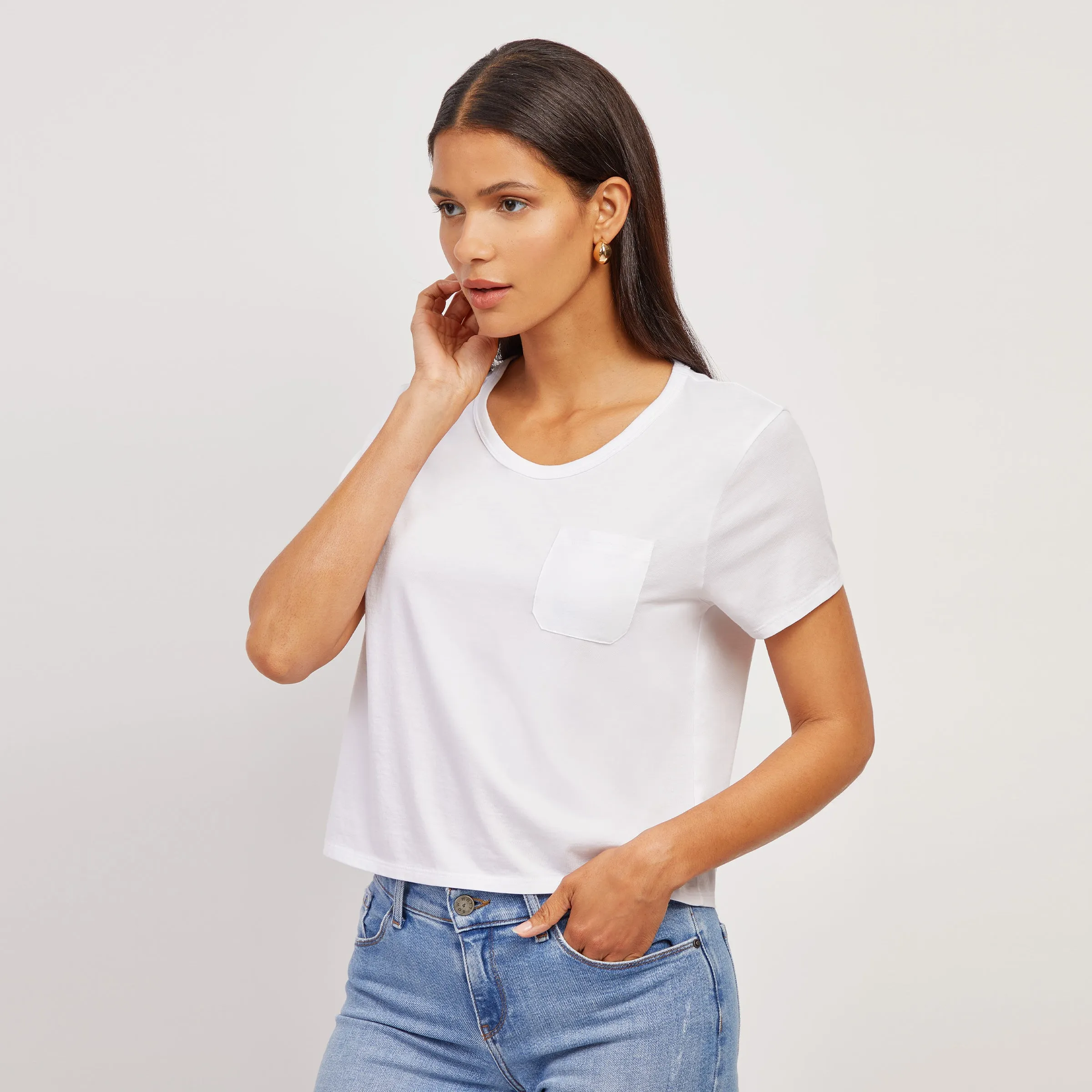 Cotton Boxy Pocket Crew Neck Tee sold by Mott & Bow product image thumbnail 4