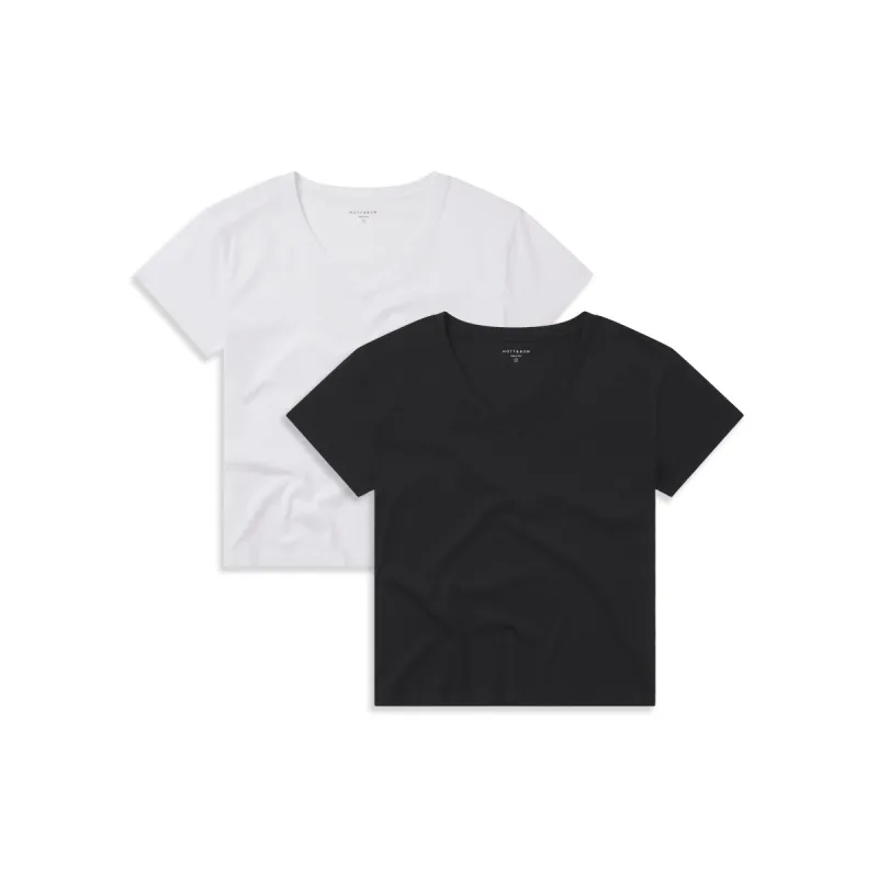 Cotton Relaxed V-Neck Tee 2-Pack sold by Mott & Bow