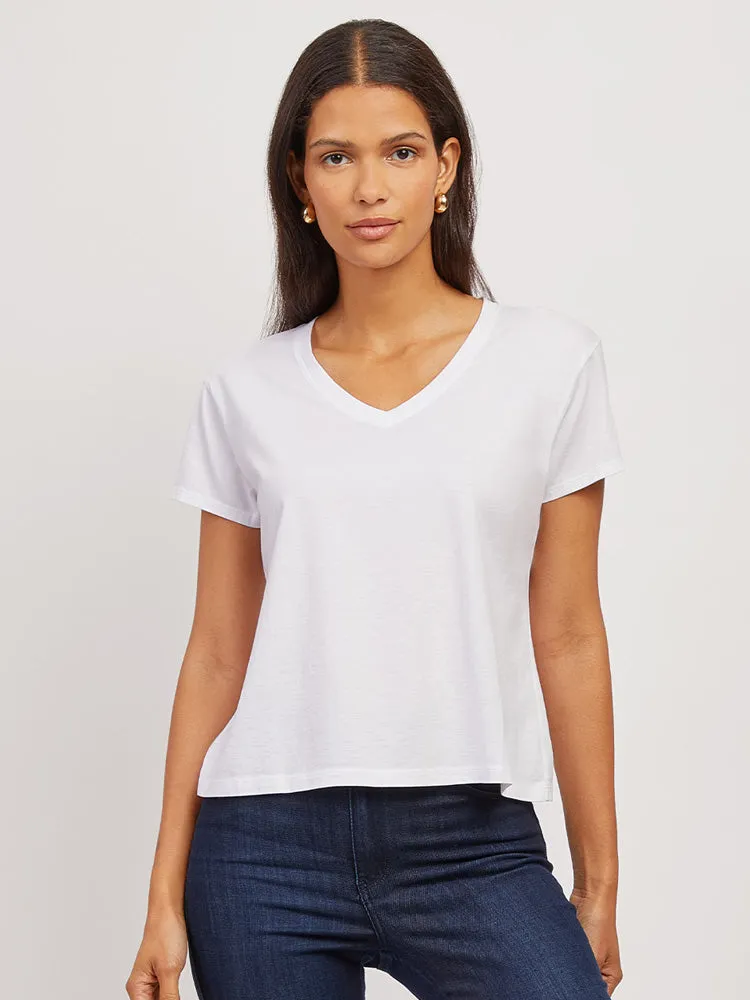 Cotton Relaxed V-Neck Tee sold by Mott & Bow