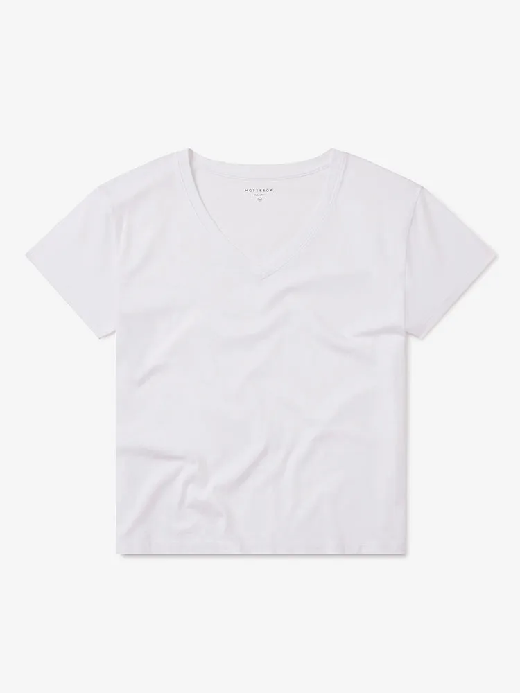 Cotton Relaxed V-Neck Tee sold by Mott & Bow product image thumbnail 2