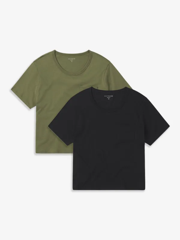 Cotton Boxy Pocket Crew Neck Tee 2-Pack sold by Mott & Bow