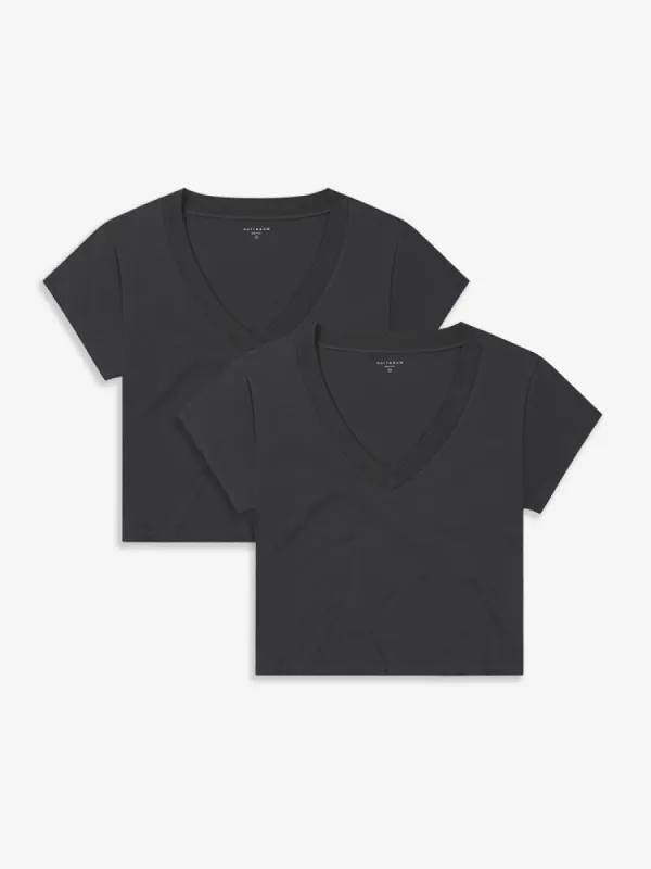 Cotton Boxy Deep V-Neck Tee 2-Pack sold by Mott & Bow