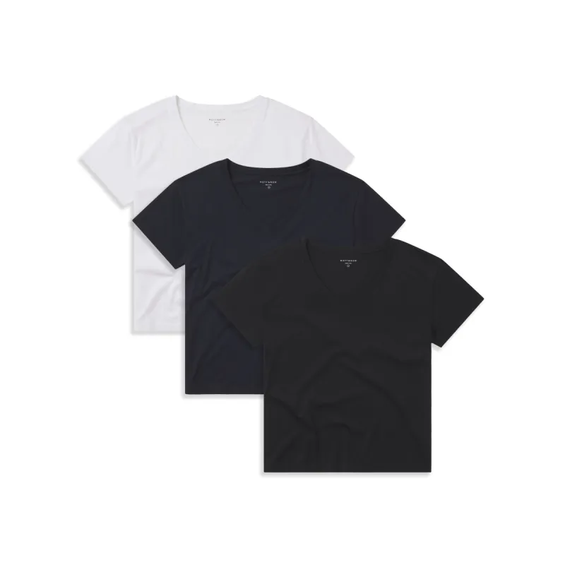 Cotton Relaxed V-Neck Tee 3-Pack sold by Mott & Bow