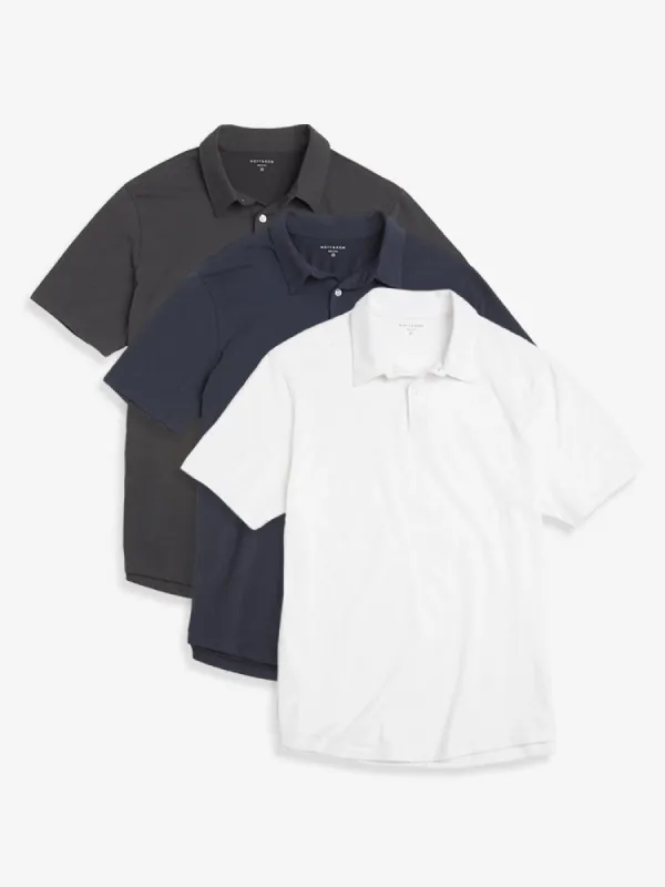 Jersey Sueded Polo 3-Pack sold by Mott & Bow